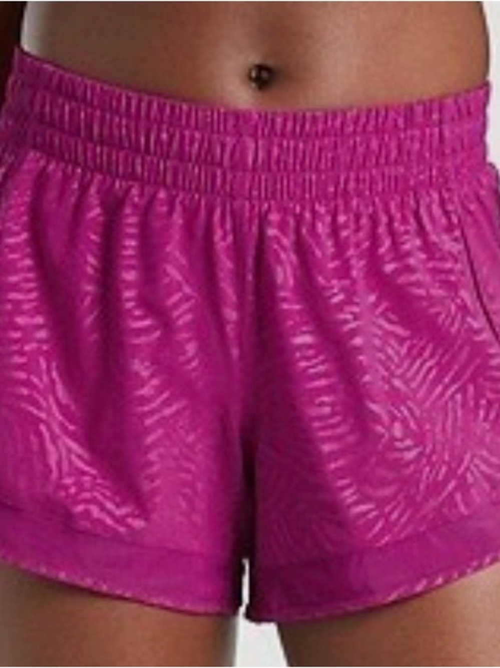 Athleta Magenta Zebra-Print Athletic Shorts